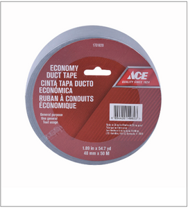 ECONOMY DUCT TAPE 48MM X 50M (1.89IN X 54.7YD) GRAY ACE