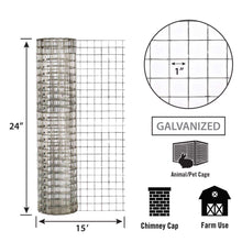 Load image into Gallery viewer, IronRidge 24 in. H X 15 ft. L Galvanized Steel Welded Wire Fence 1 in.