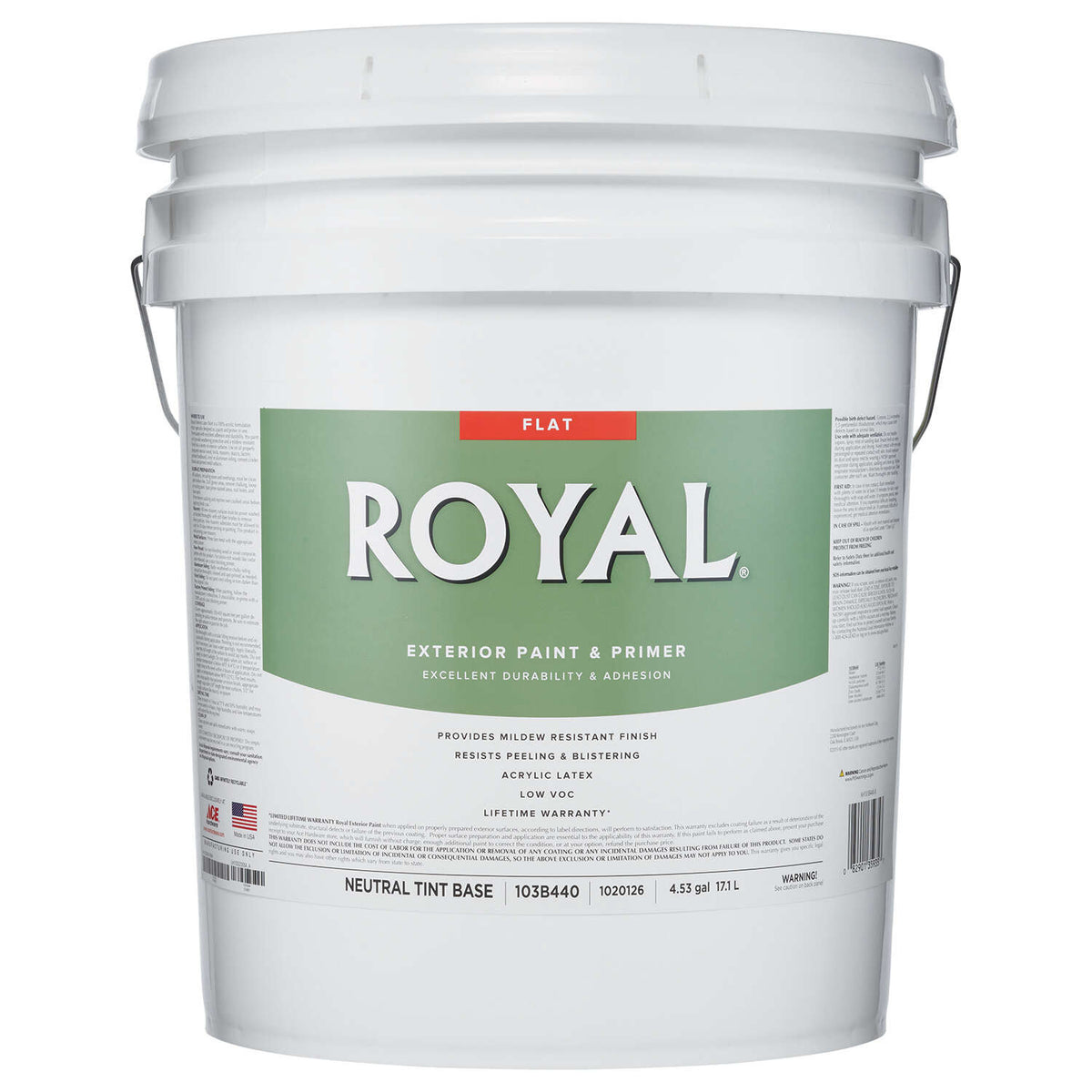 Royal Flat Tint Base Neutral Base Paint Exterior 5 gal HiPro Ace