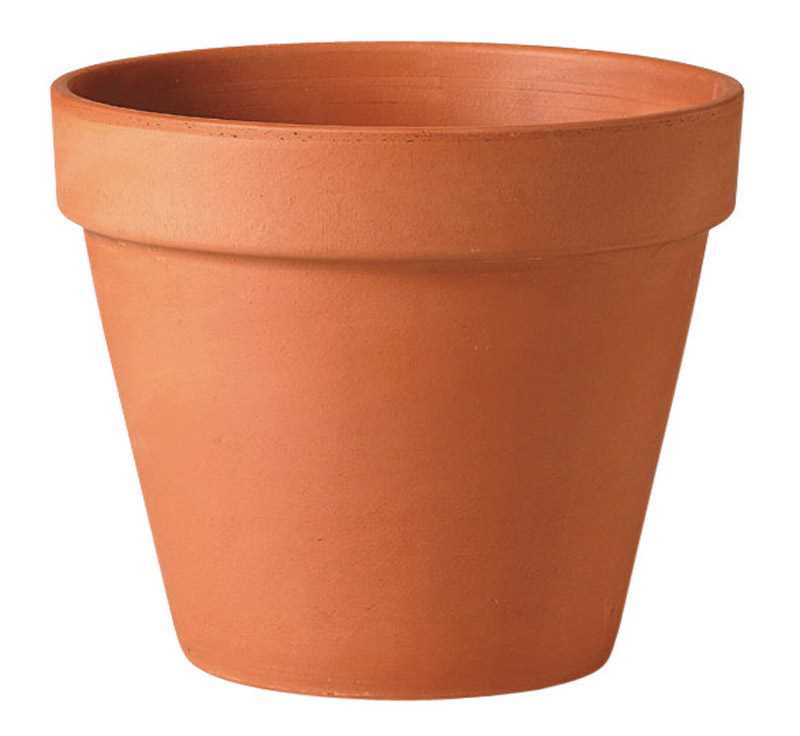 Deroma 9 in. H x 10 in. Dia. Clay Traditional Planter Terracotta