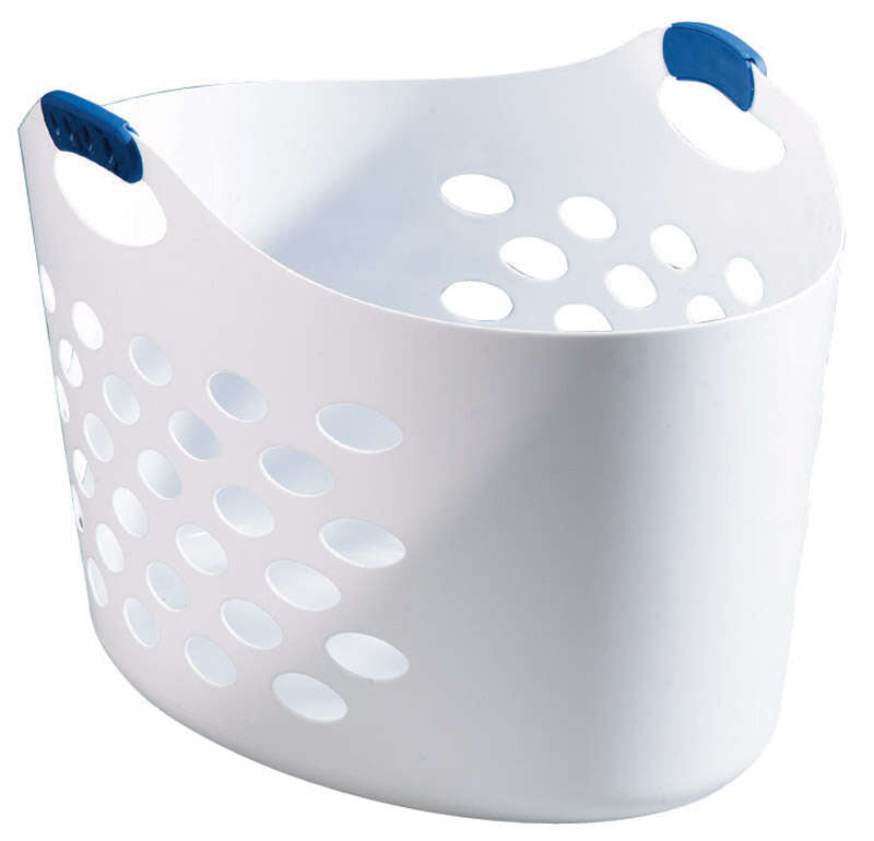 Rubbermaid White Plastic Laundry Basket HiPro Ace Supercentre