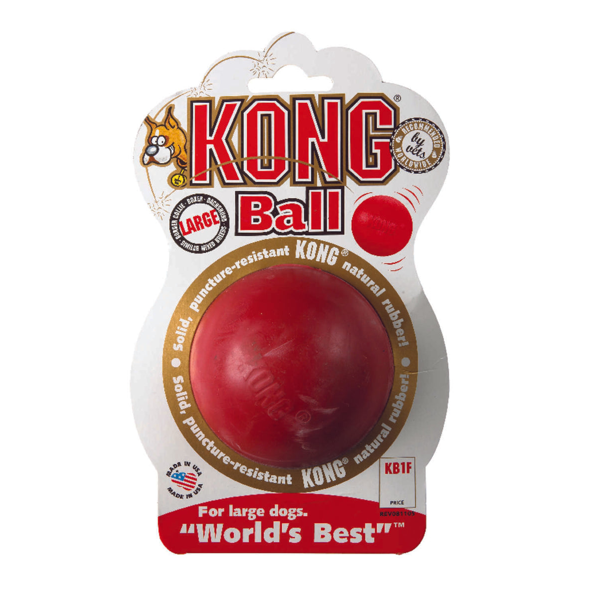 Kong Red Rubber Ball Rubber Rubber Ball Large Hi Pro Ace Supercentre