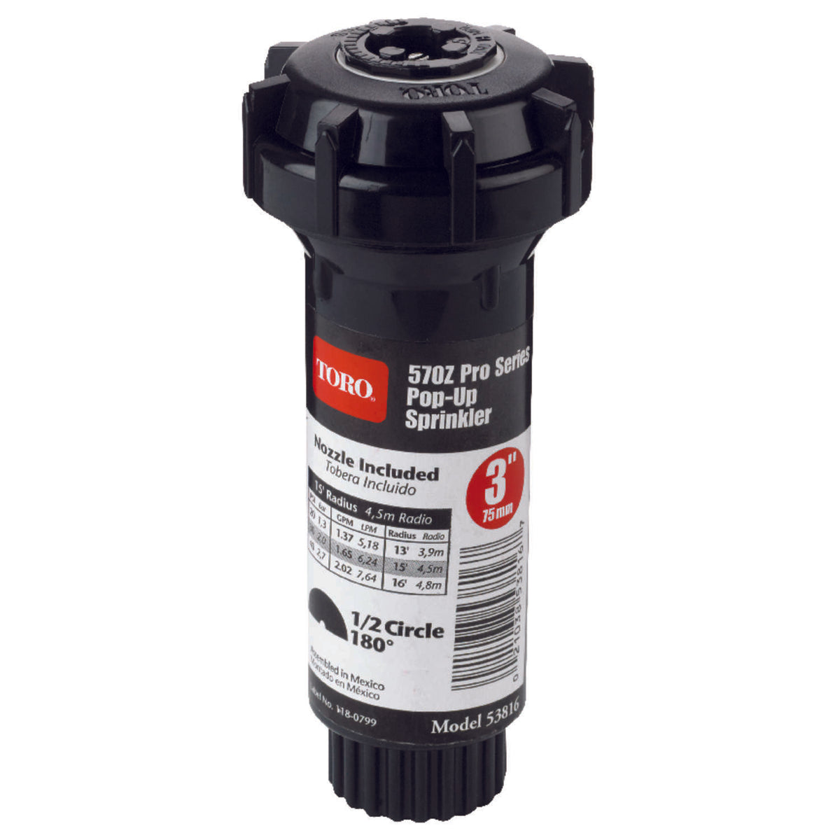 Toro 570Z Pro Series 3 in. H Half-Circle Pop-Up Sprinkler Toro 570Z Pro Series 3 in. H Half-Circle Pop-Up Sprinkler