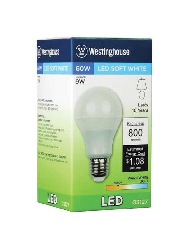 Westinghouse Omni Directional A19 G13 (Medium Bi-Pin) LED Bulb Warm White 60 Watt Equivalence