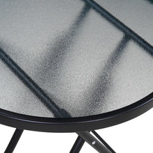 Load image into Gallery viewer, Living Accents Black Round Glass Folding Table