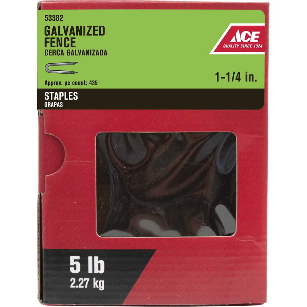 Ace 1-1/4 in. L Galvanized Steel Fence Staples 5 lb.