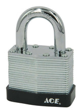 Load image into Gallery viewer, Ace 1-1/16 in. H X 1-3/16 in. W X 11/16 in. L Laminated Steel Pin Tumbler Padlock