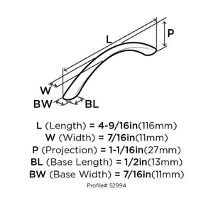 Amerock Allison Arch Cabinet Pull 3-3/4 in. Satin Nickel 1 pk