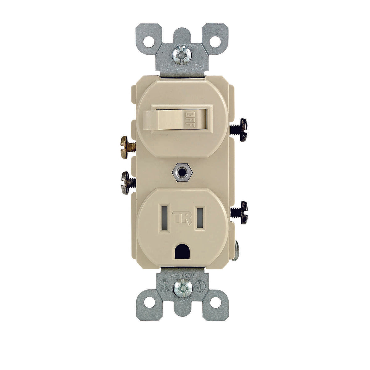 Leviton 15 amps 125 V Ivory Combination Switch/Outlet 5-15R 1 pk – Hi ...