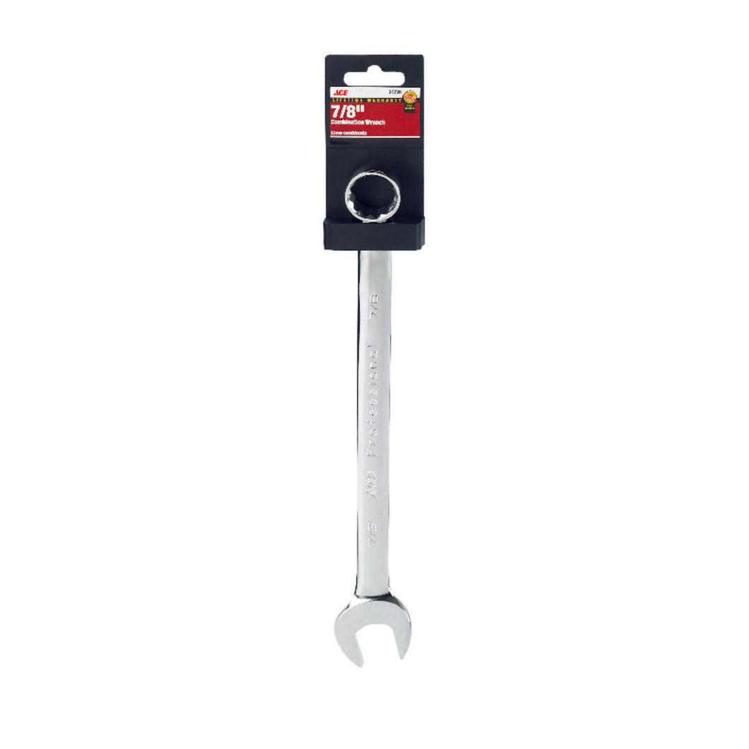 Ace Pro Series 7/8 in. X 7/8 in. SAE Combination Wrench 11.5 in. L 1 pc