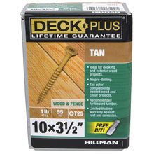 Load image into Gallery viewer, Deck Plus No. 10 X 3-1/2 in. L Tan Star Flat Head Exterior Deck Screws 1 lb