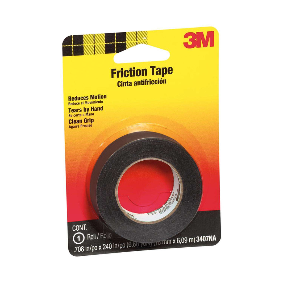 3M 0.708 in. W X 240 in. L Black Cotton Cloth Friction Tape – Hi-Pro ...