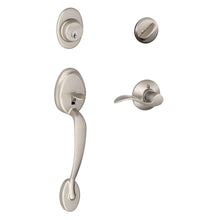 Load image into Gallery viewer, Schlage Plymouth, Accent Satin Nickel Entry Handleset 1-3/4 in.