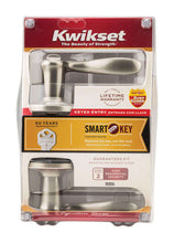 Load image into Gallery viewer, Kwikset SmartKey Tustin Satin Nickel Entry Lockset KW1 1-3/4 in.