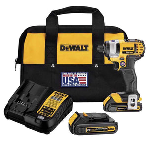 DeWalt 20V MAX 1 4 in. Cordless Brushed Impact Driver Kit Battery