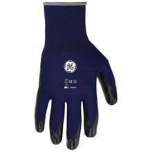 Load image into Gallery viewer, General Electric Unisex Dipped Gloves Black/Blue L 1 pair