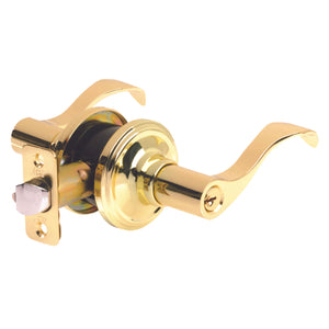 Ace Wave Polished Brass Entry Lockset 1-3/4 in.