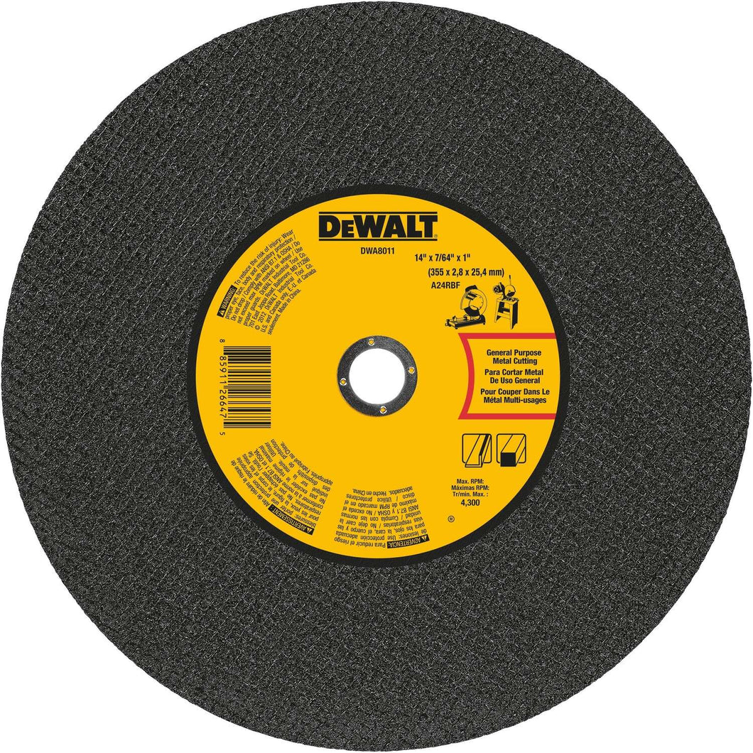 DeWalt High Performance 14 in. D X 1 in. Metal Grinding Wheel