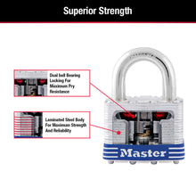 Load image into Gallery viewer, Master Lock 1-5/16 in. H X 1-5/8 in. W X 1-1/2 in. L Steel Double Locking Padlock Keyed Alike
