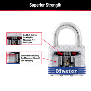 Master Lock 1-5/16 in. H X 1-5/8 in. W X 1-1/2 in. L Steel Double Locking Padlock Keyed Alike