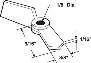 Prime-Line White Nylon Turn Button 0.38 in. H X 3/8 in. W X 9/16 in. L 1 pk