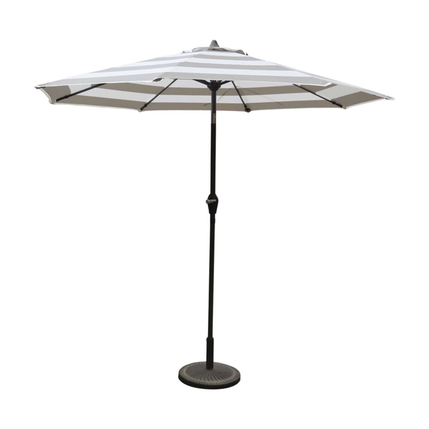 living accents patio umbrella Living Accents 9 ft. Tiltable Tan Stripe Market Umbrella – Hi-Pro Ace Supercentre
