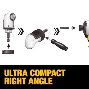 DeWalt Flextorq 12 in. Steel Right Angle Attachment 1/4 in. Hex Shank 3 pc