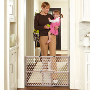 North States Brown 23 in. H X 26-42 in. W Wood Wire Mesh Gate