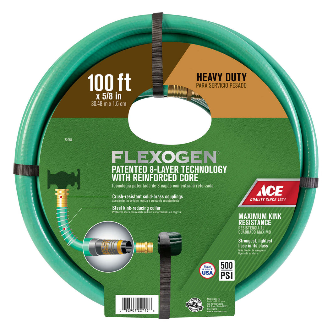 Ace Flexogen 5/8 in. D X 100 ft. L Heavy Duty Premium Grade Garden Hose