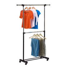 Load image into Gallery viewer, Honey-Can-Do 73 in. H X 60 in. W X 17 in. L Chrome Double Bar Garment Rack