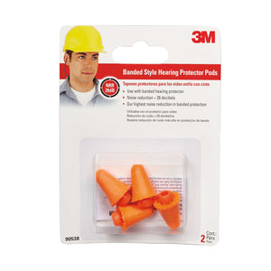 3M 28 dB Polyurethane Foam Band Earplugs Orange 2 pair