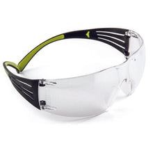 Load image into Gallery viewer, 3M SecureFit Anti-Fog Safety Glasses Clear Lens Black/Green Frame 1 pc