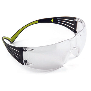 3M SecureFit Anti-Fog Safety Glasses Clear Lens Black/Green Frame 1 pc