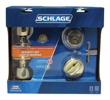 Load image into Gallery viewer, Schlage Bell Bright Brass Knob and Single Cylinder Deadbolt 1-3/4 in.