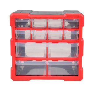 Ace 6.3 in. W X 10.24 in. H Storage Bin Plastic 12 compartments Black/Red