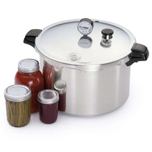 Load image into Gallery viewer, Presto Brushed Aluminum Pressure Cooker and Canner 16 qt