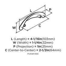 Load image into Gallery viewer, Amerock Essential&#39;Z Pull Cup Cabinet Pull Cup 2-1/2 in. Satin Nickel 1 pk