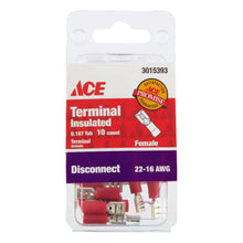 Load image into Gallery viewer, Ace 22-16 AWG Insulated Female Disconnect Red 10 pk