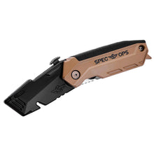 Load image into Gallery viewer, Spec Ops 6.25 in. Folding Utility Knife Black/Tan 1 pc