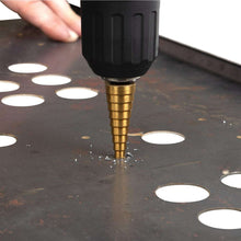 Load image into Gallery viewer, Performance Tool High Speed Steel Step Drill Bit Set Hex Shank 3 pc
