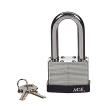 Load image into Gallery viewer, Ace 1-1/2 in. H X 2 in. W X 1-1/16 in. L Laminated Steel Double Locking Padlock