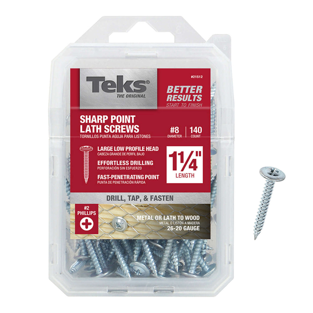 Teks No. 8 X 1-1/4 in. L Phillips Truss Head Lath Screws 140 pk