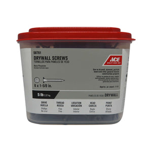 Ace No. 6 wire X 1-5/8 in. L Phillips Drywall Screws 5 lb 1134 pk