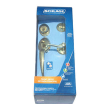 Load image into Gallery viewer, Schlage Plymouth, Flair Bright Brass Entry Handleset 1-3/4 in.