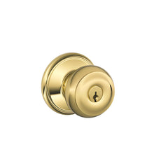 Load image into Gallery viewer, Schlage Georgian Bright Brass Entry Lockset 1-3/4 in.