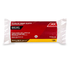 Load image into Gallery viewer, Ace 10 ft. W X 20 ft. L X 2 mil Professional Grade Plastic Drop Cloth 1 pk