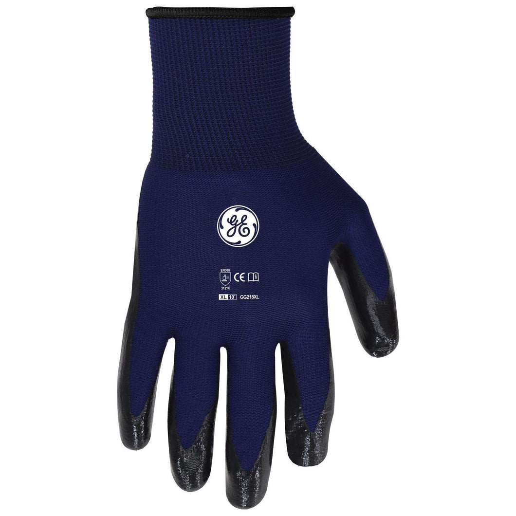 General Electric Unisex Dipped Gloves Black/Blue L 1 pair