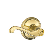 Load image into Gallery viewer, Schlage Flair Bright Brass Entry Lockset 1-3/4 in.