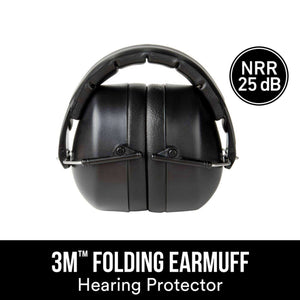 3M 25 dB Soft Foam Folding Earmuffs Black 1 pair