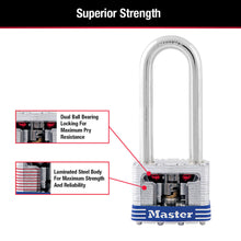 Load image into Gallery viewer, Master Lock 4-11/16 in. H X 1-3/4 in. W Laminated Steel Double Locking Padlock Keyed Alike